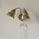 Vintage double brass wall light, Sweden, 1970.
