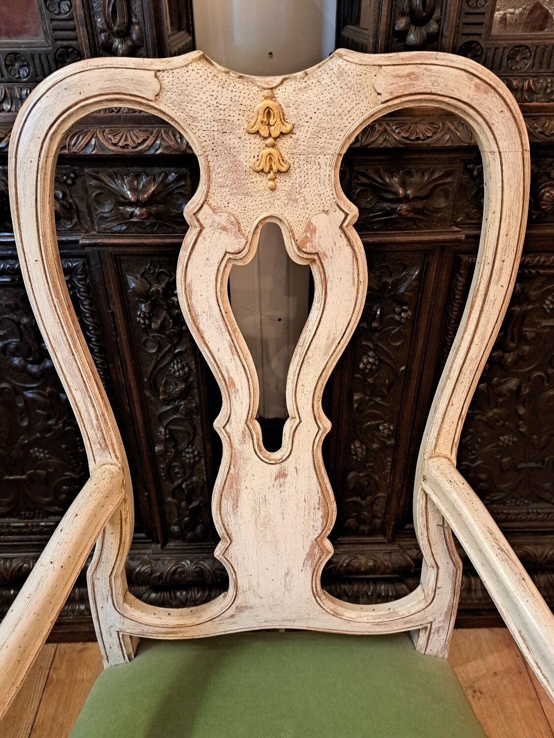 Set of 2 armchairs and 1 baroque style chair