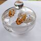 1930s Antique Bohemian Glass Bonbon Dish, Hand blown & painted, Art Deco