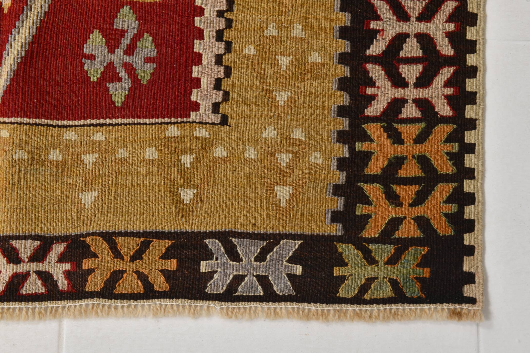 3x5 Small Size Vintage Kilim Area Rug, Ethnic Pattern Kilim, 95x143 cm