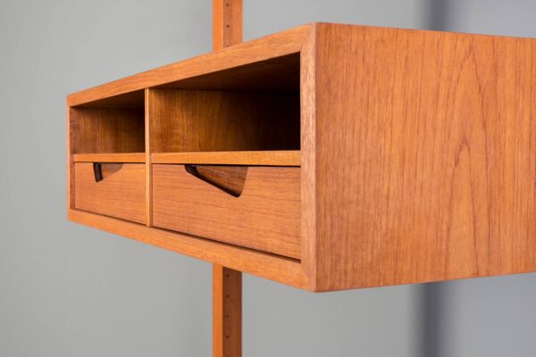 Étagère modulable, bureau en teck par Brodrene Jatog Mobelfabrik, Norvège 1960