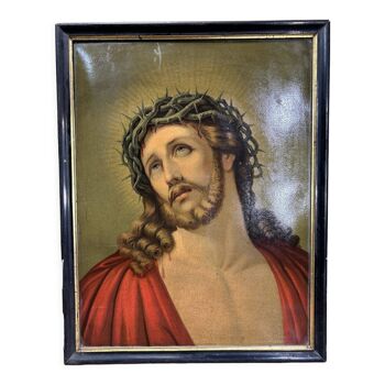 Old religious chromo, jesus christ, nineteenth, napoleon III, vintage
