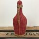 Bottle with rattan weaving and vintage scoubidou