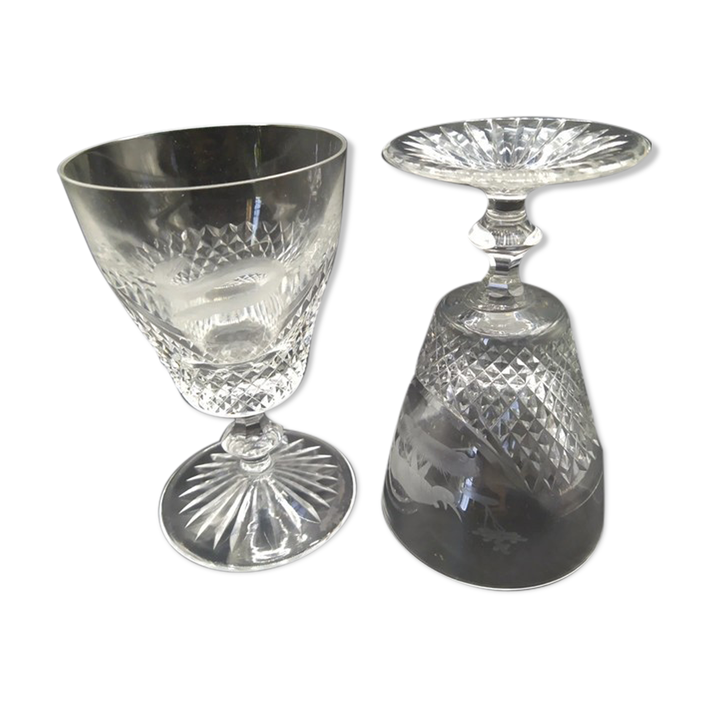 Diamond tip glasses and animal motifs