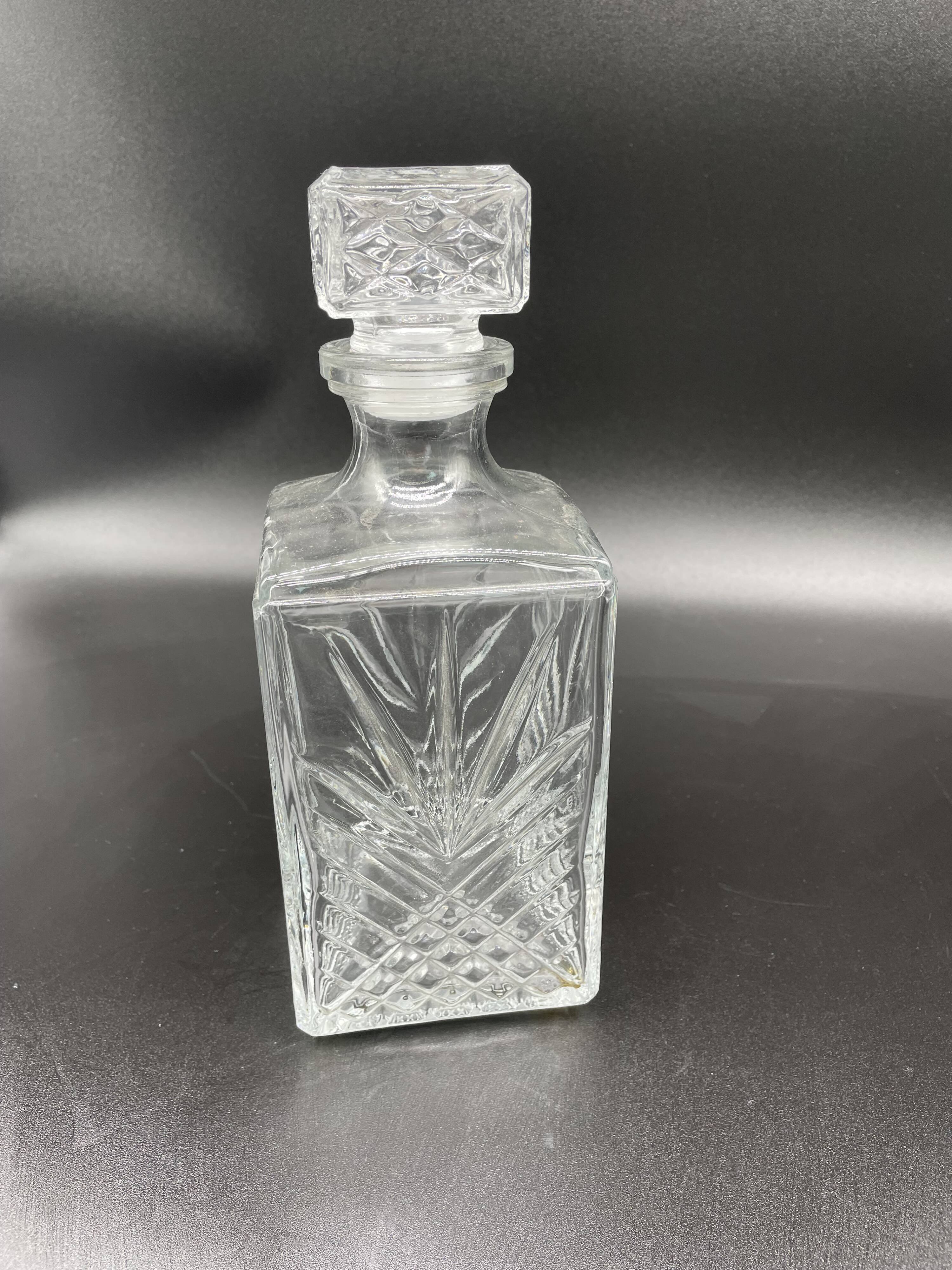 Vintage, whisky decanter, bottle, pitcher, cork, diamond décor, vegetable, 1960s, 1970s, Italy