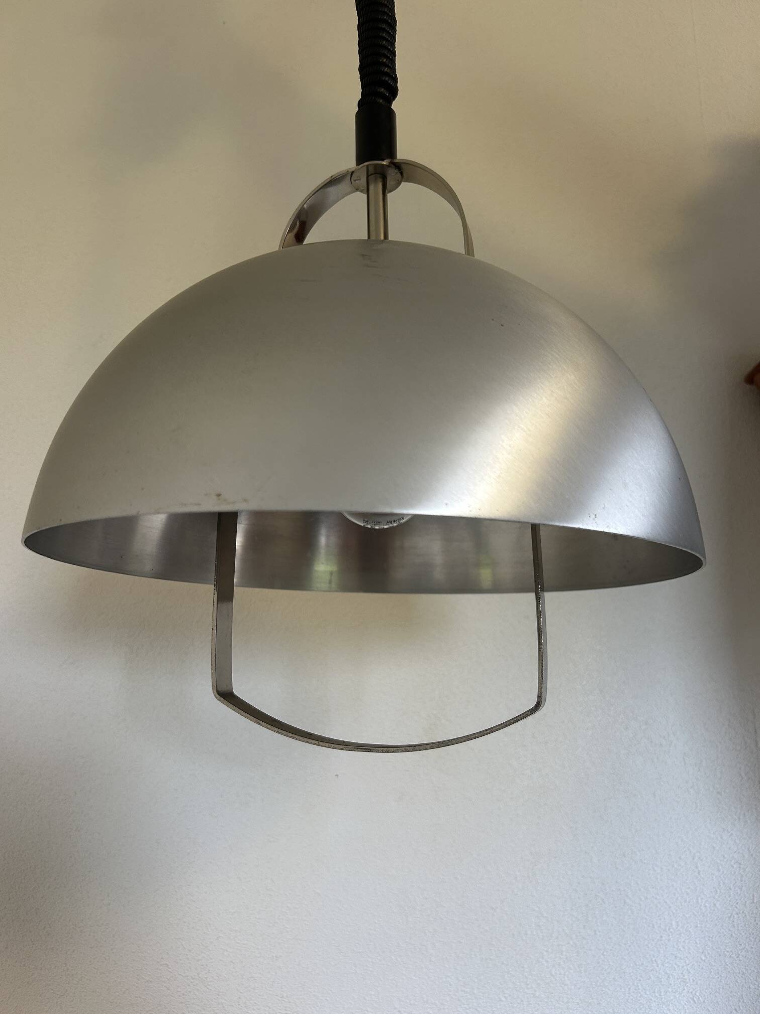 brushed metal chandelier up and down 1970