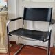 Vintage design armchair in leather and metal