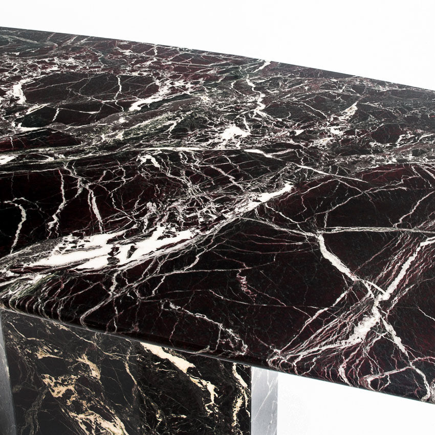 Vintage marble dining table with two extensions, Italy, 80's