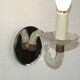 French Vintage Small Mirrored Backplate Wall Sconce Glass Arm & Bobeche