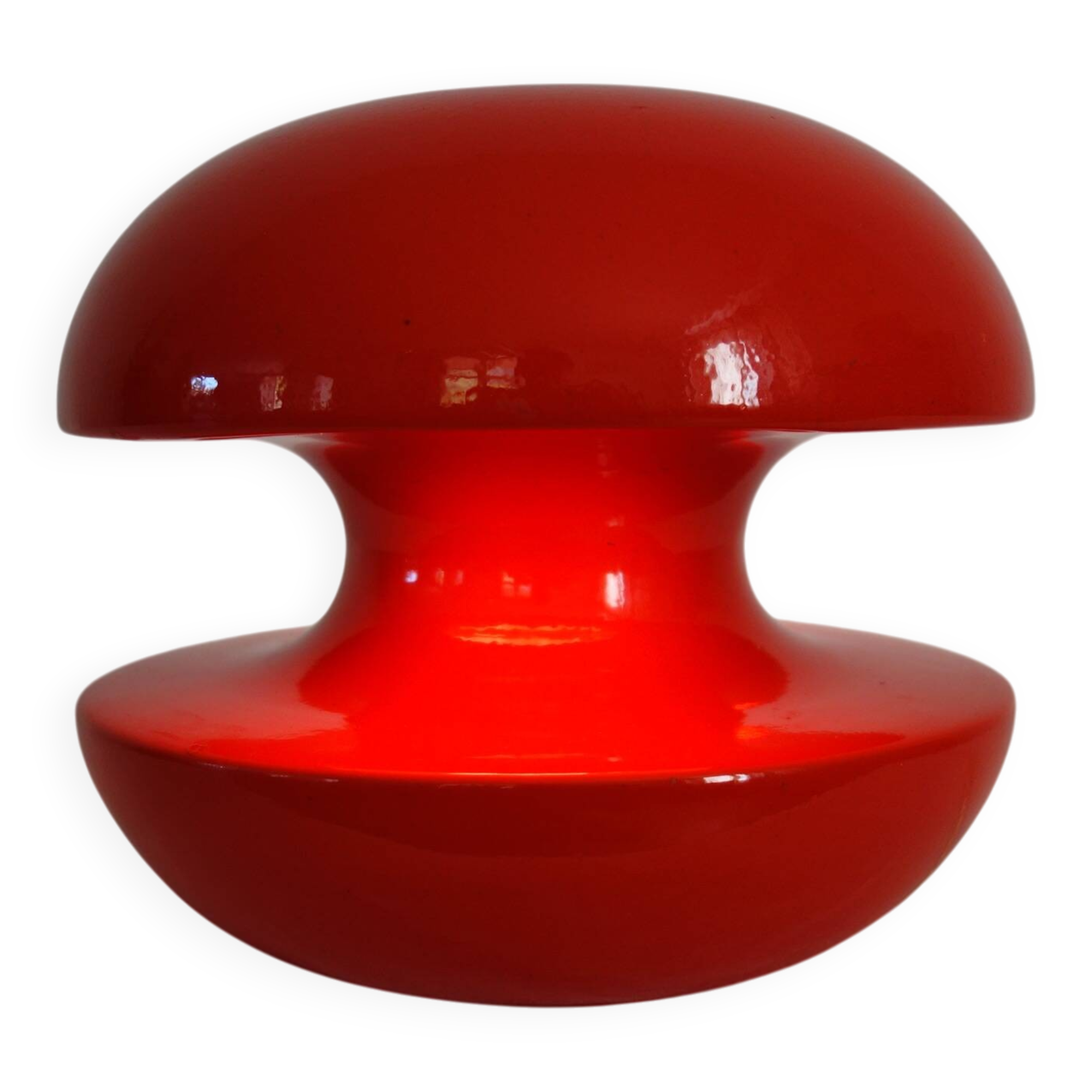 Vintage red ceramic diabolo lamp