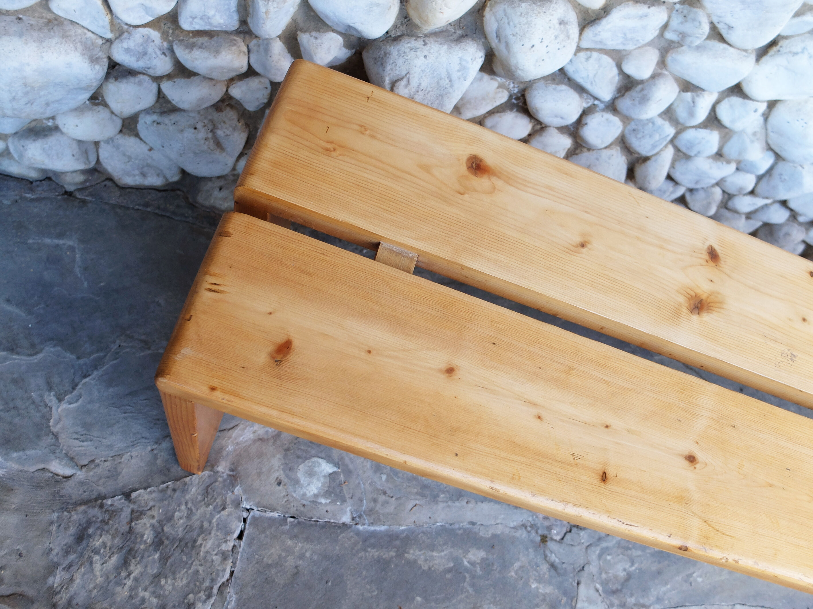 Charlotte Perriand pine bench for Les Arcs, 1960