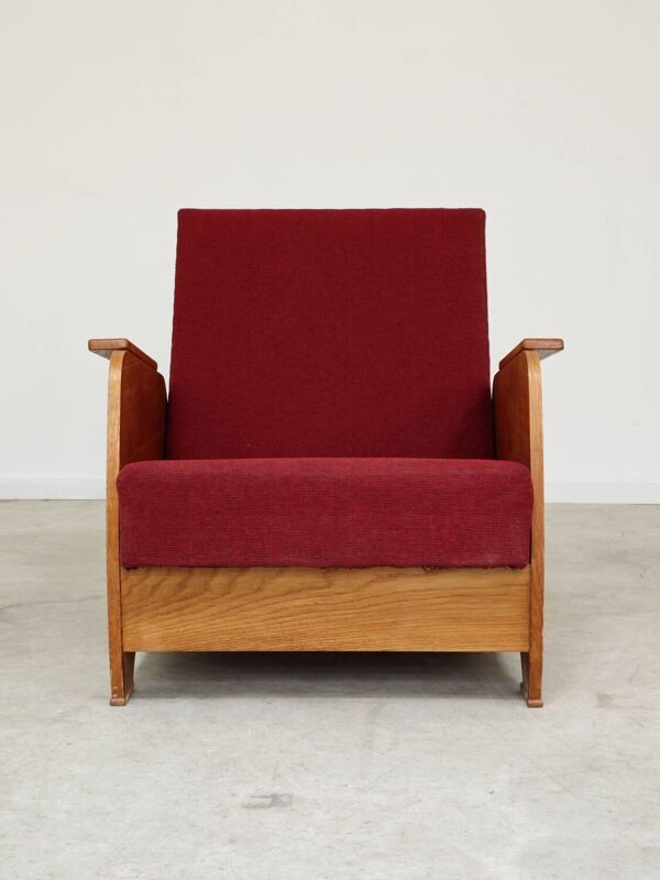 Fauteuil dépliant daybed art déco Europe de l'est convertible 1960