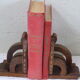 Pair of wood and brass bookand greenhouse, art deco