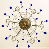 Lustre italien vintage Murano années 60-70, métal doré