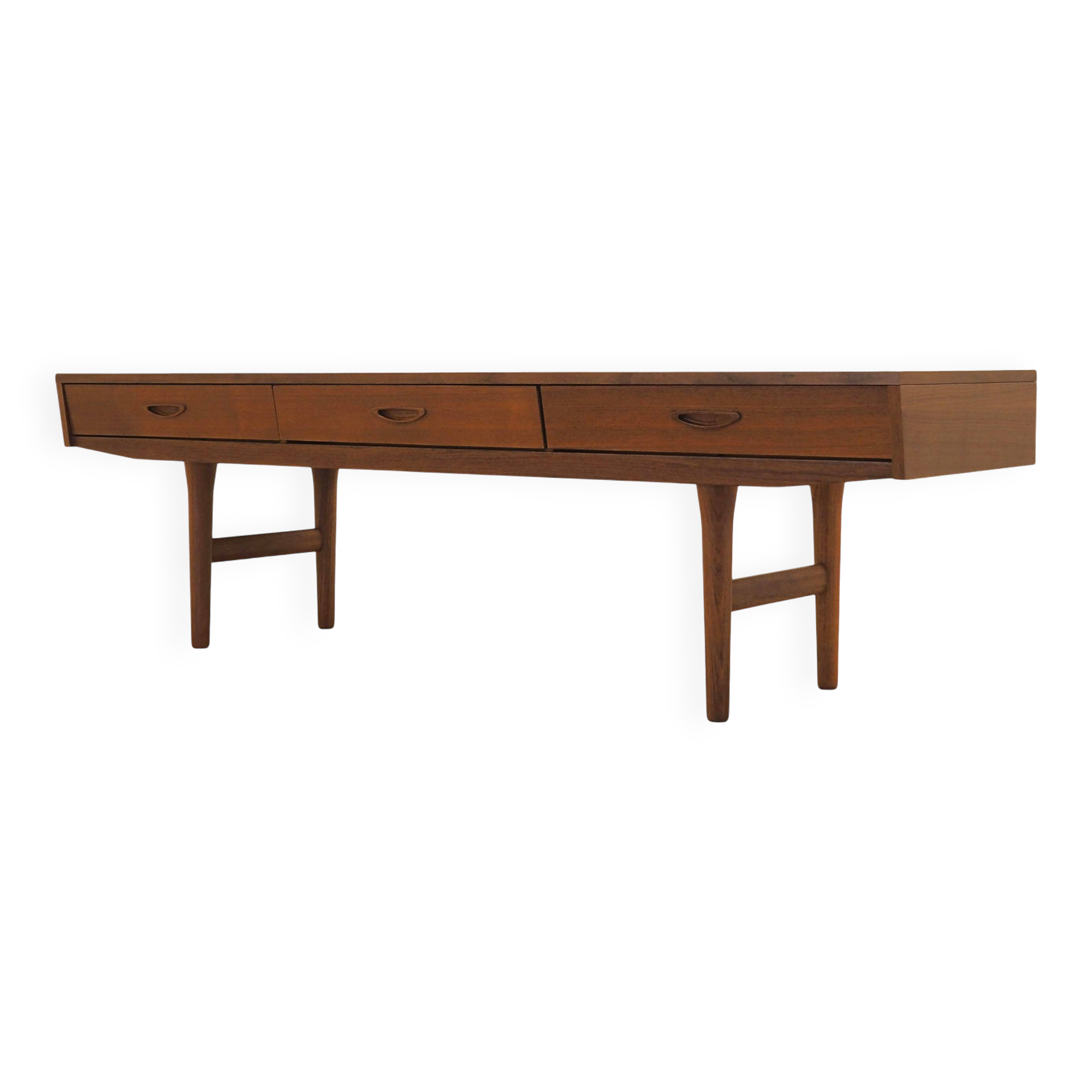 Danish teak sideboard 1970s – three drawers, mid-century modern