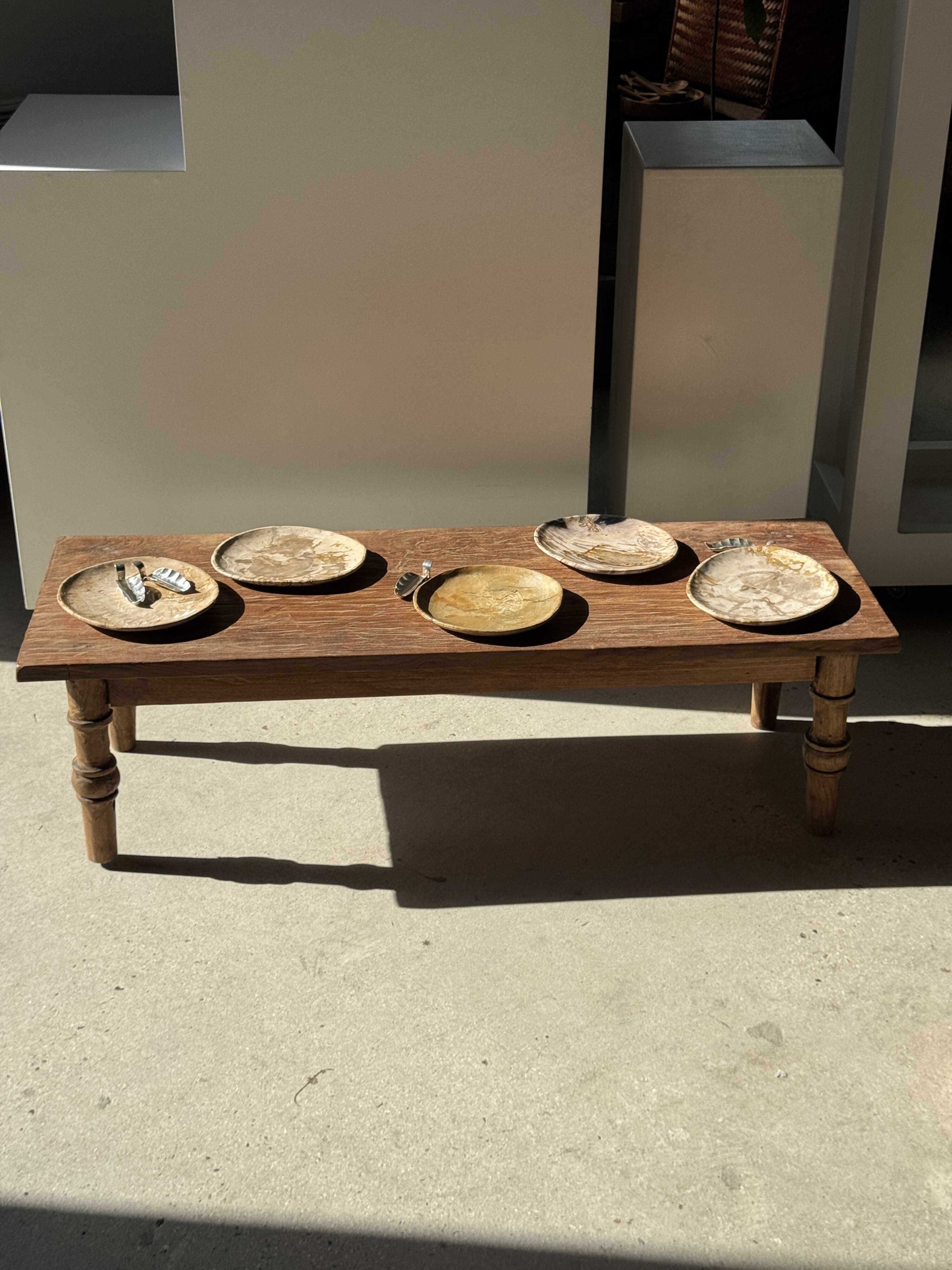 Small pocket tray or dish in speckled beige petrified wood D20 -3309
