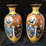 Pair of Japanese cloisonné vases late 19th century