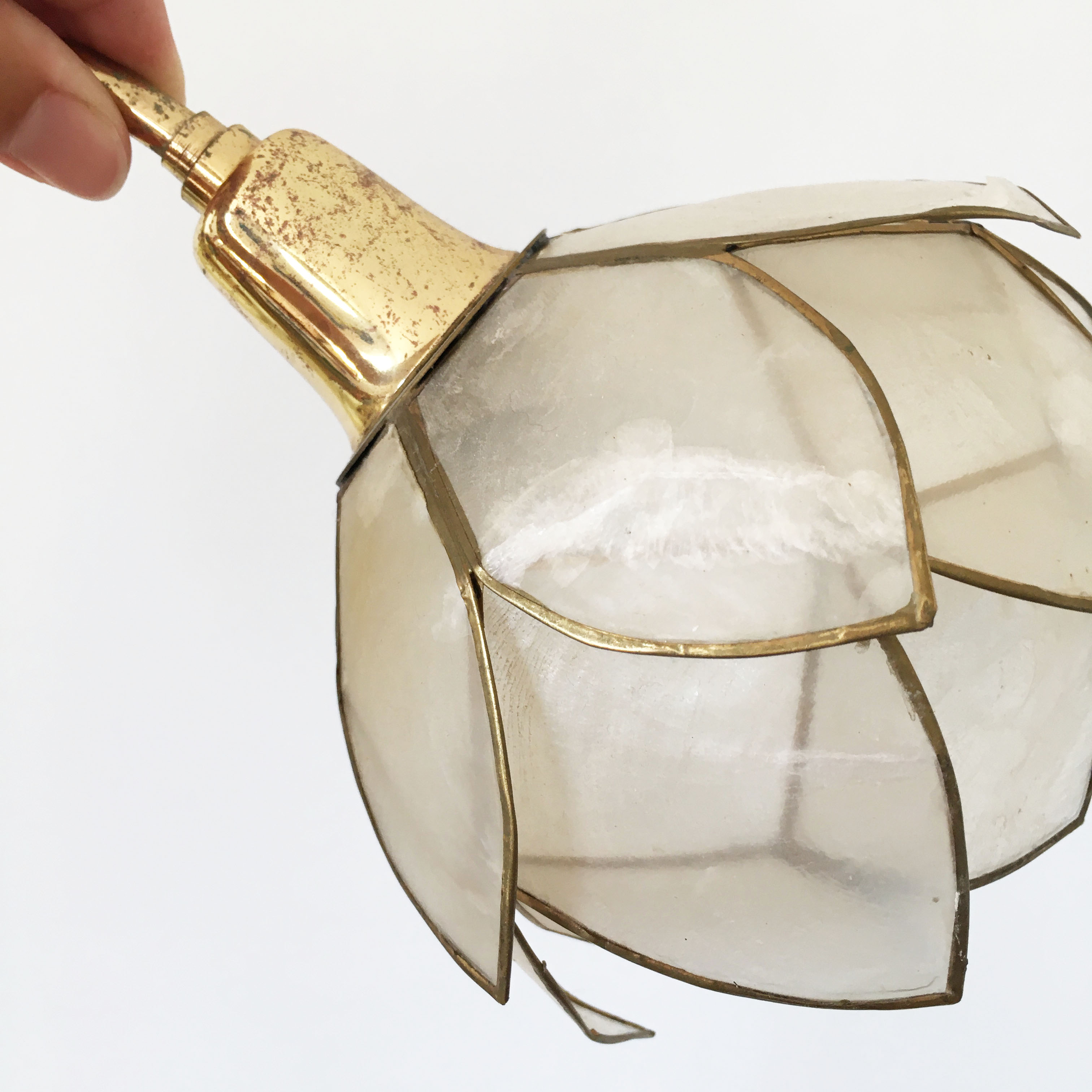 Pair of mother-of-pearl flower sconces