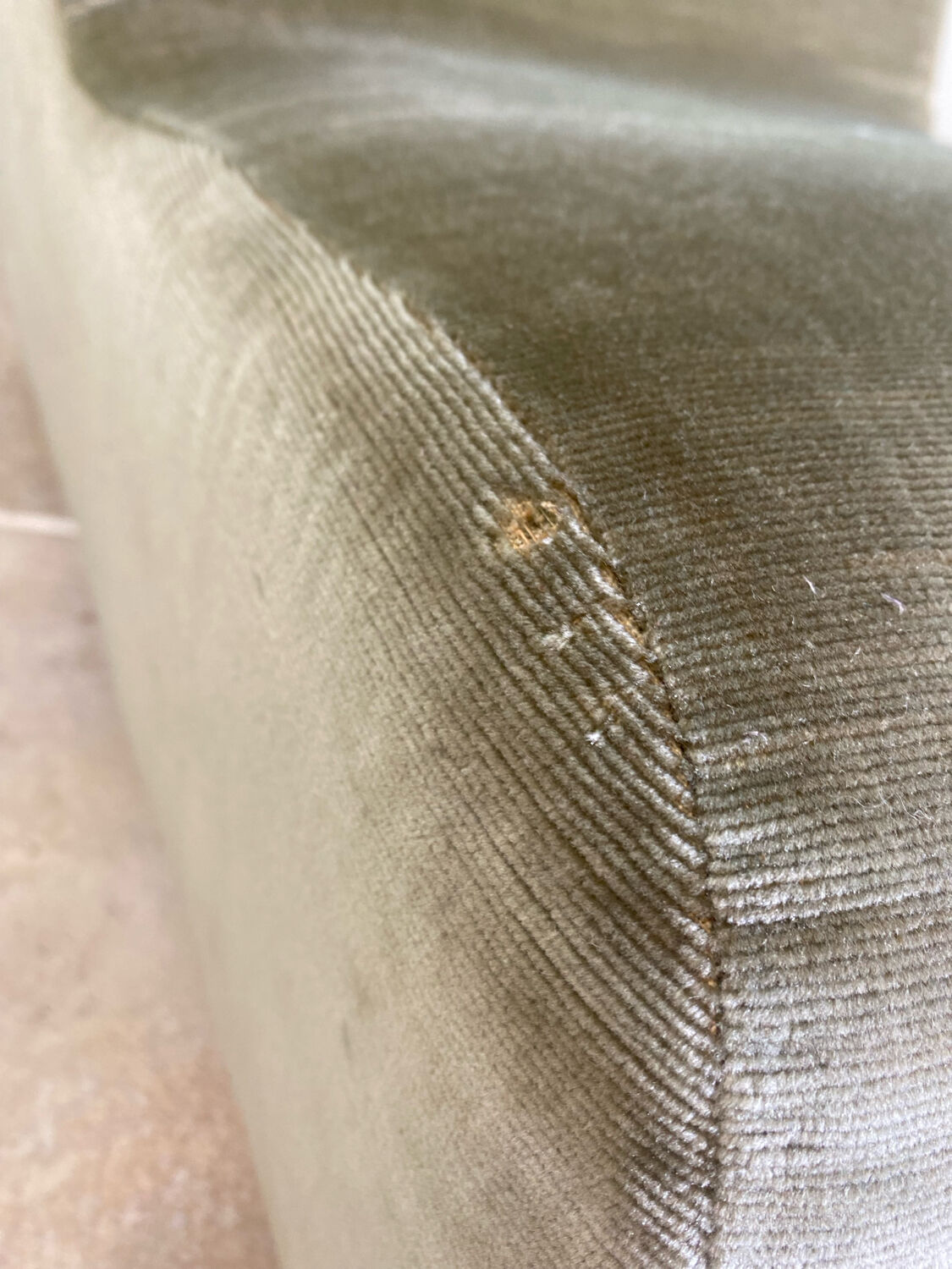 Vintage velvet children's armchair