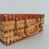 Vintage wicker suitcase