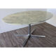 Roche Bobois oval table in marble and aluminum 1970