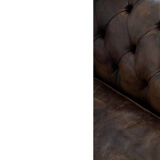 Antique brown leather chesterfield sofa, 1920s