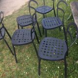 6 Reidar aluminium stackable chairs, exterior interior. 1999