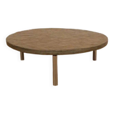 Vintage coffee table | Natural stone | Stainless steel | Brutalist