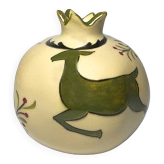 Grand vase in iznik ceramic christmas (green deer)