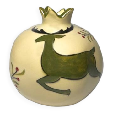Grand vase in iznik ceramic christmas (green deer)
