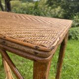 Antique rattan garden table