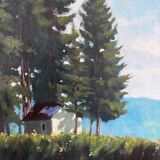 Tableau HST "Paysage des Vosges" par Thiebaud Chapelle du Motiron Val-d'Ajol