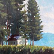 Tableau HST "Landscape of the Vosges" by Thiebaud Chapelle du Motiron Val-d'Ajol