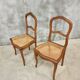Set of antique French chairs dining chairs webbing and beech