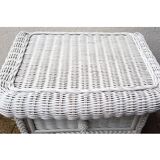 White rattan bedside