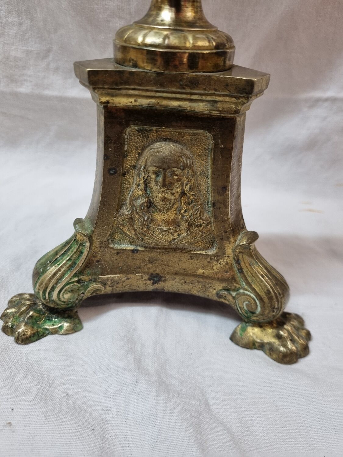 Church candlestick, lion's feet, nineteenth century