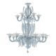 Mid-Century Modern Venetian Azure Style Murano Glass Chandelier With Leaves