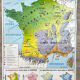 Carte scolaire vintage france climat mdi année 1968