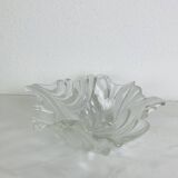 Vintage glass leaf salad bowl or fruit bowl
