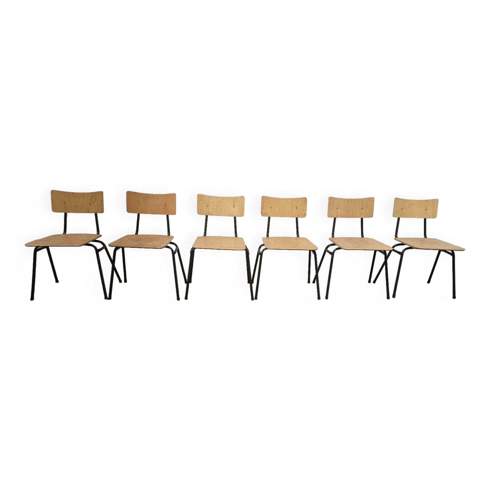 Lot of 6 bistro chairs from the 1980s