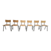 Lot of 6 bistro chairs from the 1980s