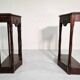 Pair of English 1920s carved oak sidetables