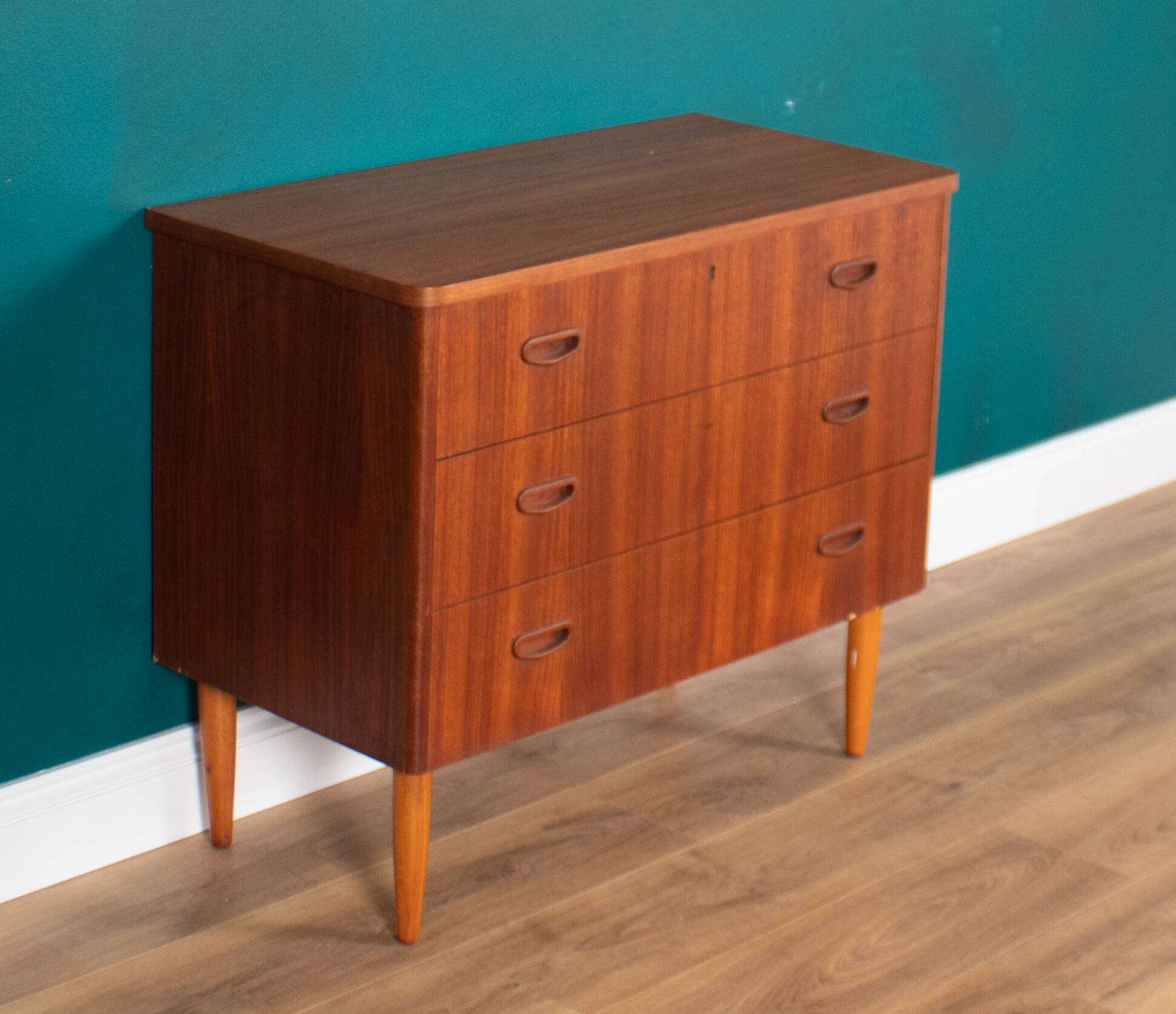 Retro Teak 1960s Bedside Chest Of Drawers