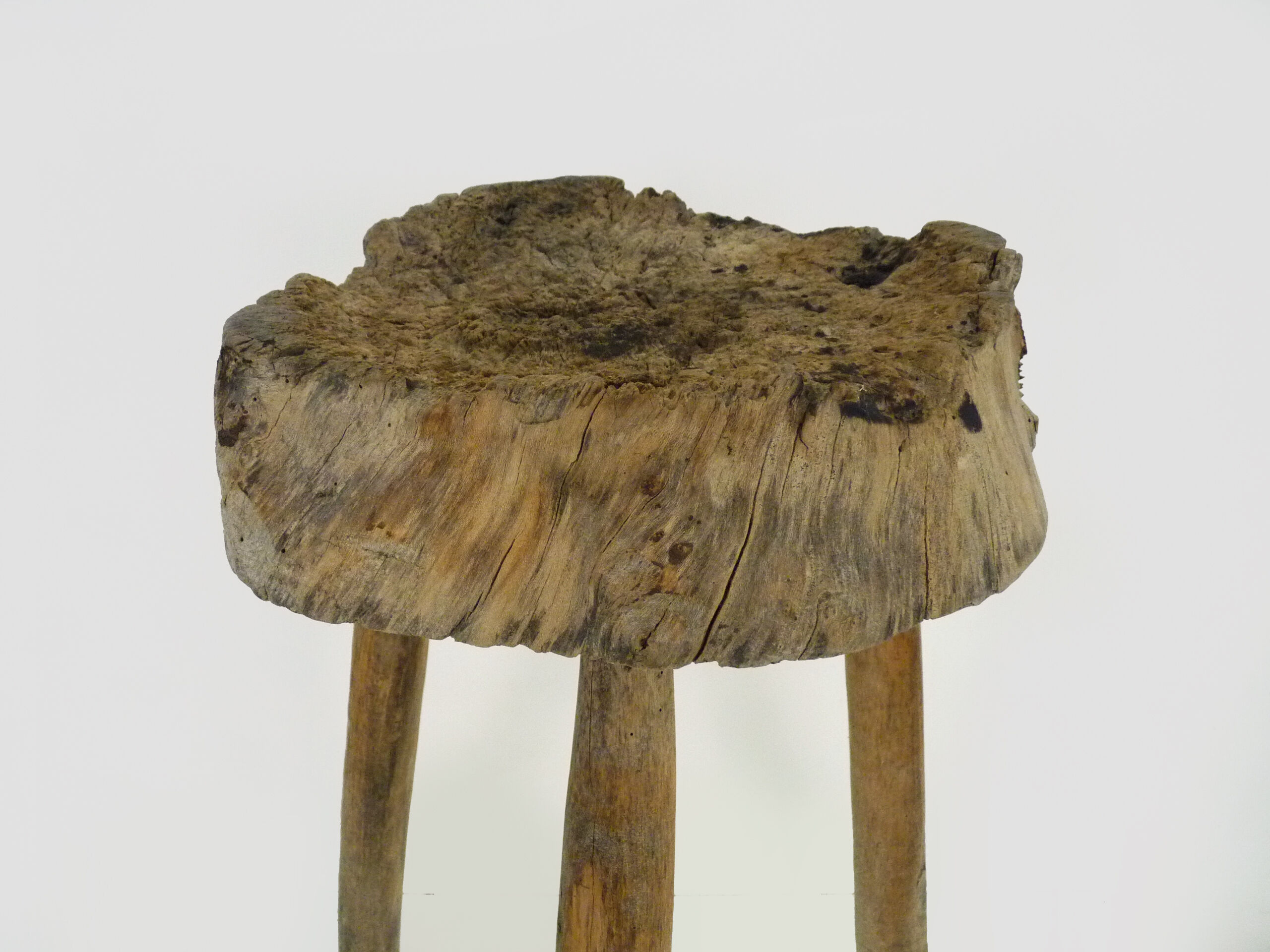 Old wooden tripod stool, 1960s