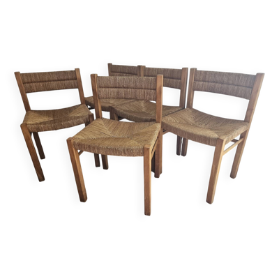 Suite de 5 chaises Pierre Gautier-Delaye, Meubles Week-End, années 60