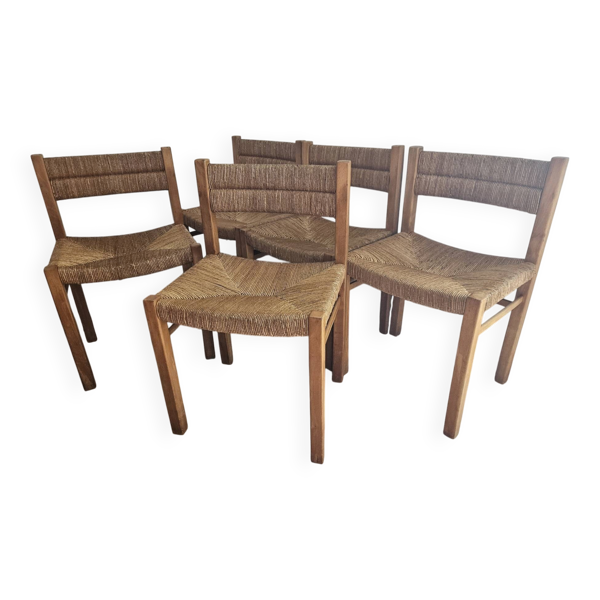Suite de 5 chaises Pierre Gautier-Delaye, Meubles Week-End, années 60