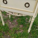 Antique Louis XVI style chest of drawers with marble top