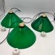 Lot de 3 opalines vertes anciennes