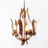 1970s Regency golden ceiling lamp