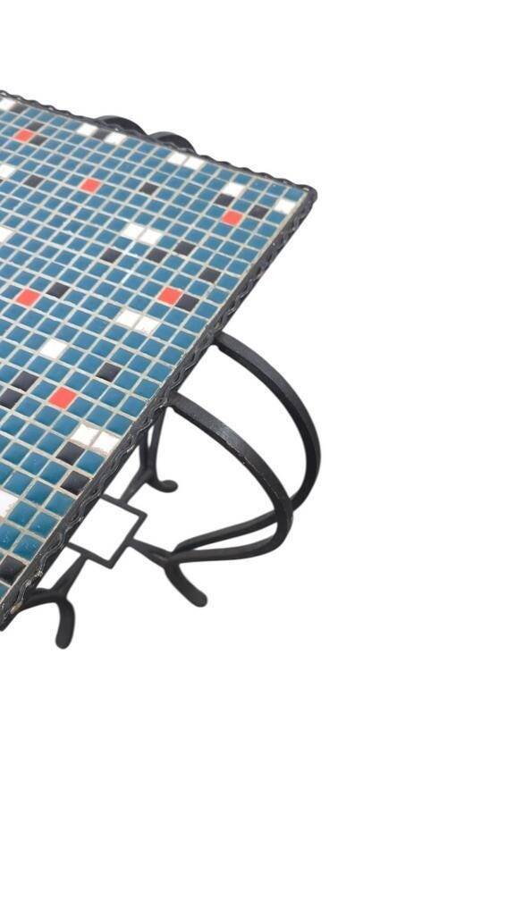 Vintage blue mosaic coffee table / plant table / side table